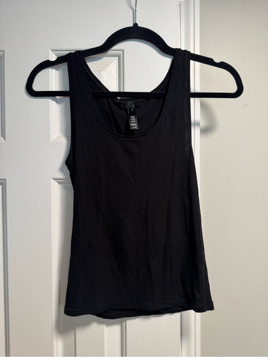 SKIMS Tops - Skims Black Ribbed Tank Top - Women's Classic Scoop Neck